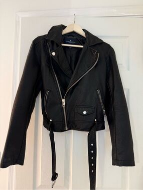 American Eagle Vegan Leather Motorcycle Jacket circa 2012-2014